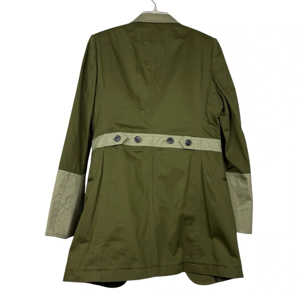 Loewe Green Colorblock Cotton Military Long Jacket - Picture 4 of 7